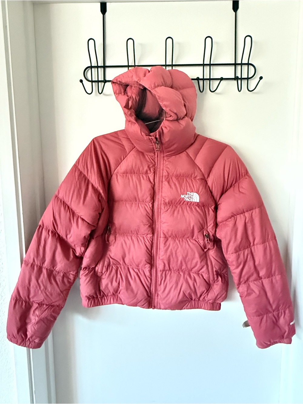 The North Face Rose Pink Puffer Jacket with Hood